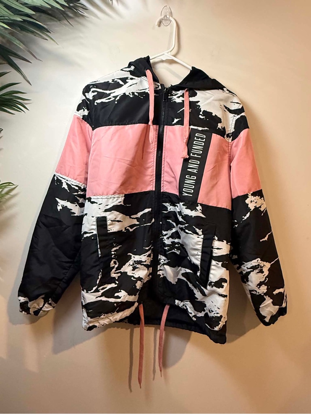 Five By Five by Masterpiece Windbreaker Hoodie Jacket Size S